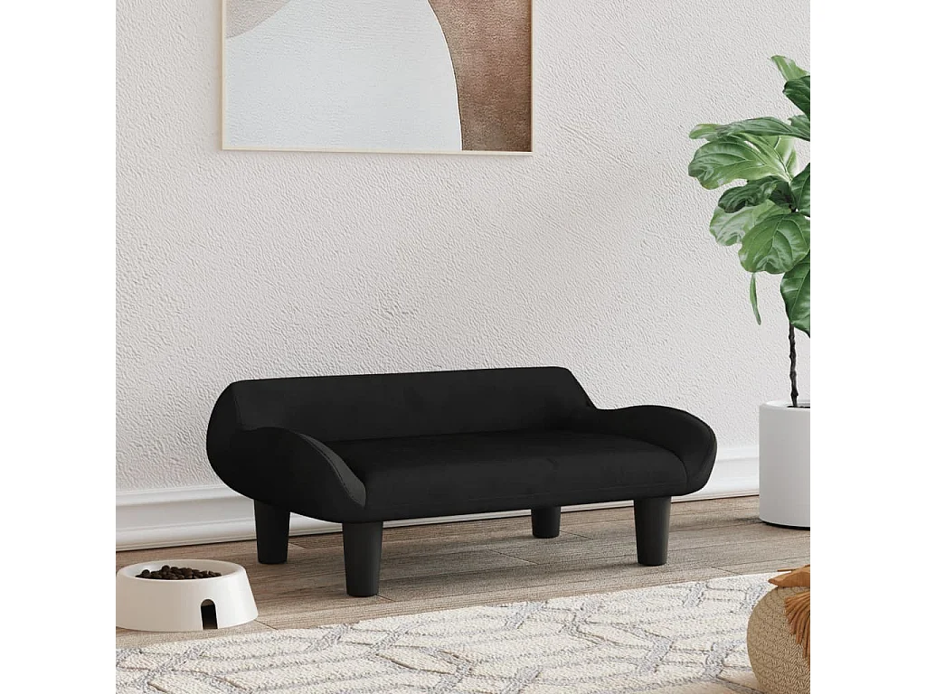 Kessel  Lit pour cen noir 70x40x24 cm velours