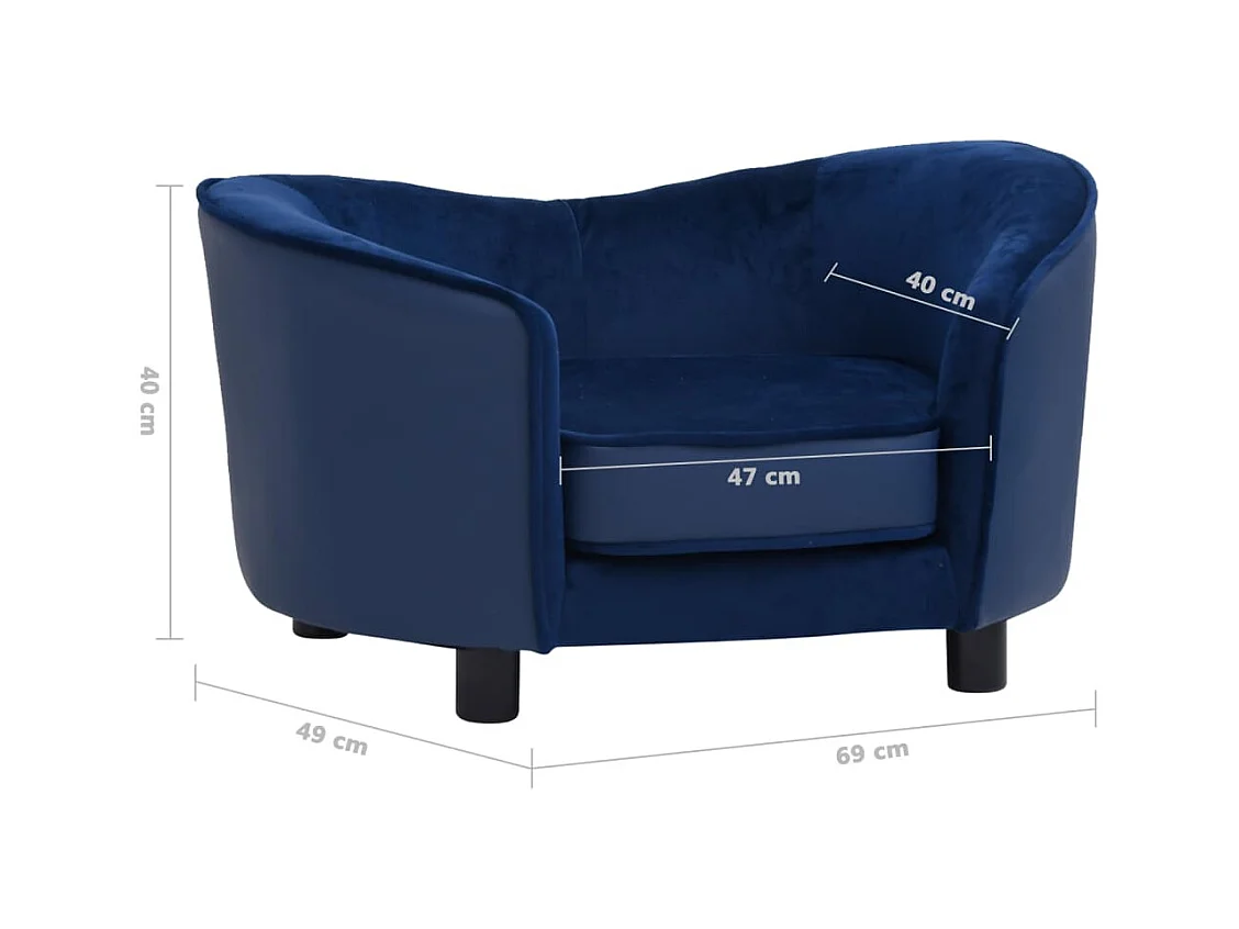 Vandœuvre-lès-Nancy  Canapé pour cen Bleu 69x49x40 cm Peluche et similicuir