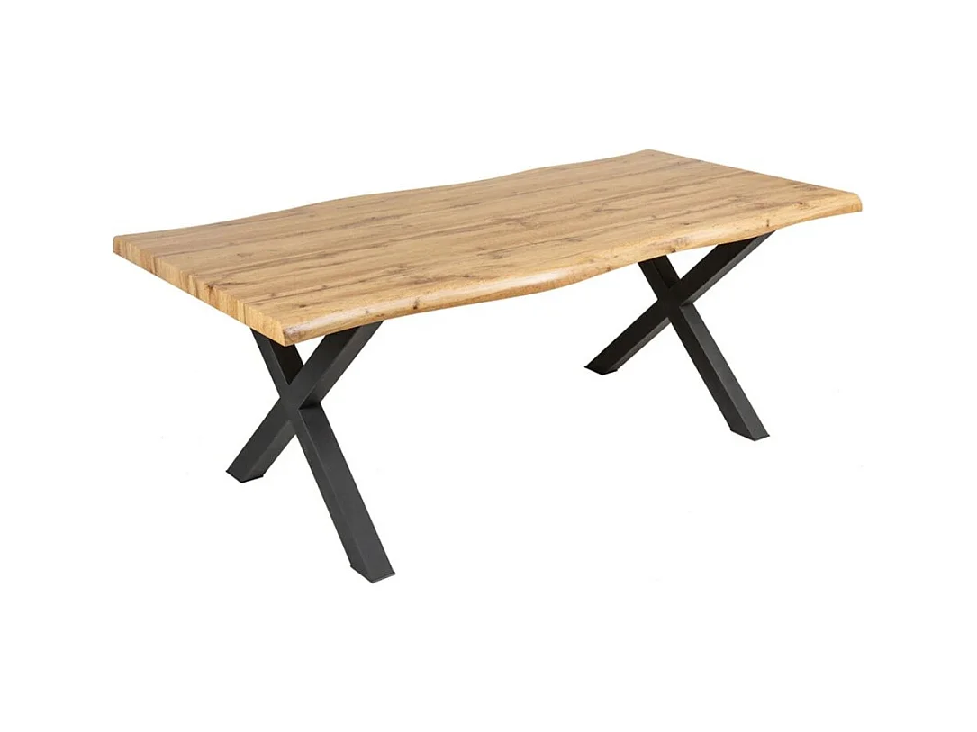 Table RIVET – Rectangulaire 180 cm – Bois et métal – Style industriel