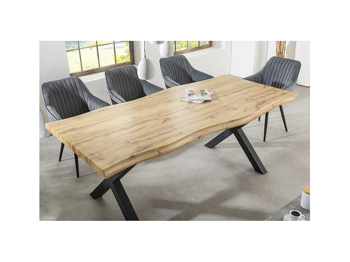 Table RIVET – Rectangulaire 180 cm – Bois et métal – Style industriel