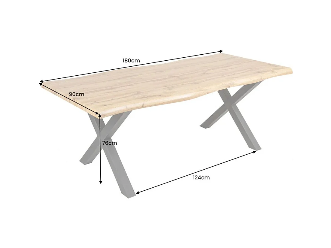 Table RIVET – Rectangulaire 180 cm – Bois et métal – Style industriel