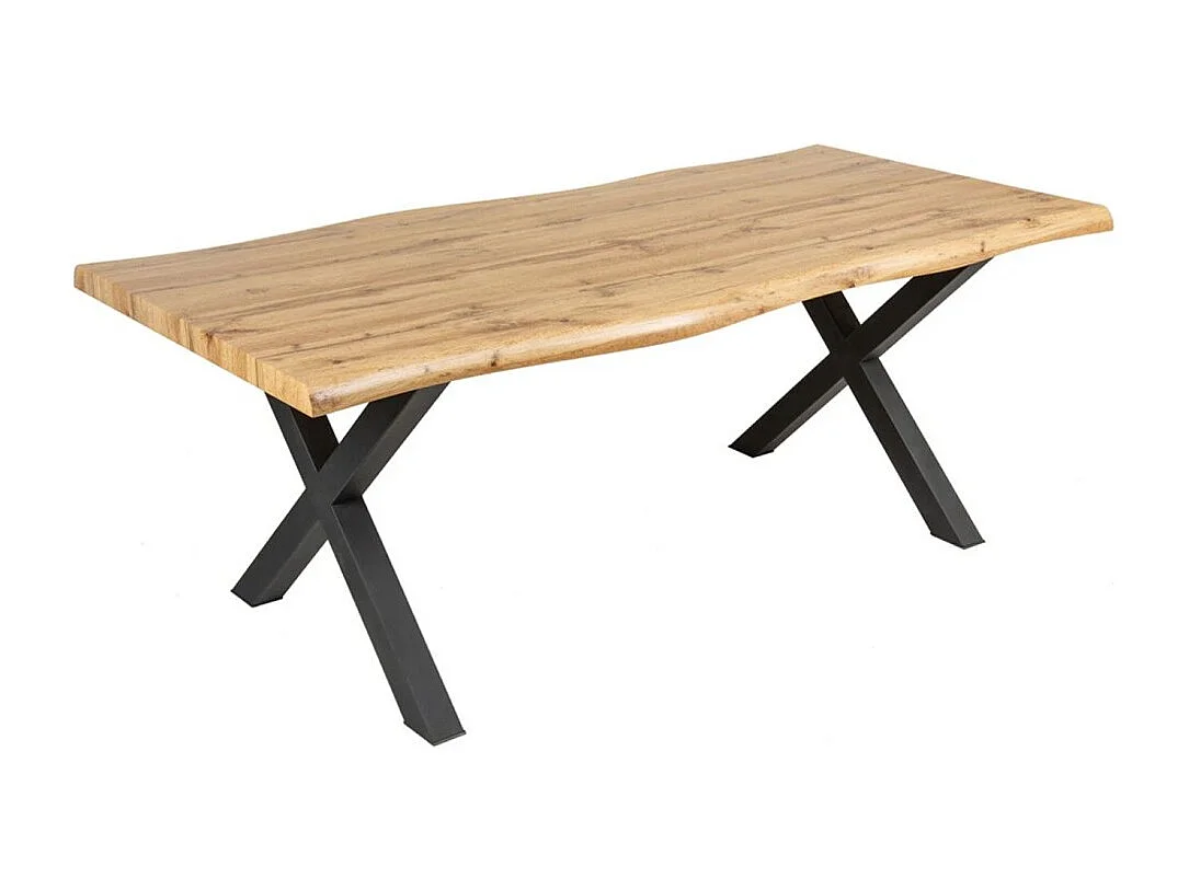 Table RIVET – Rectangulaire 180 cm – Bois et métal – Style industriel