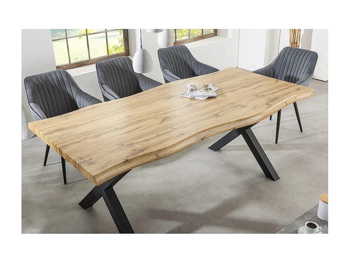 Table RIVET – Rectangulaire 180 cm – Bois et métal – Style industriel