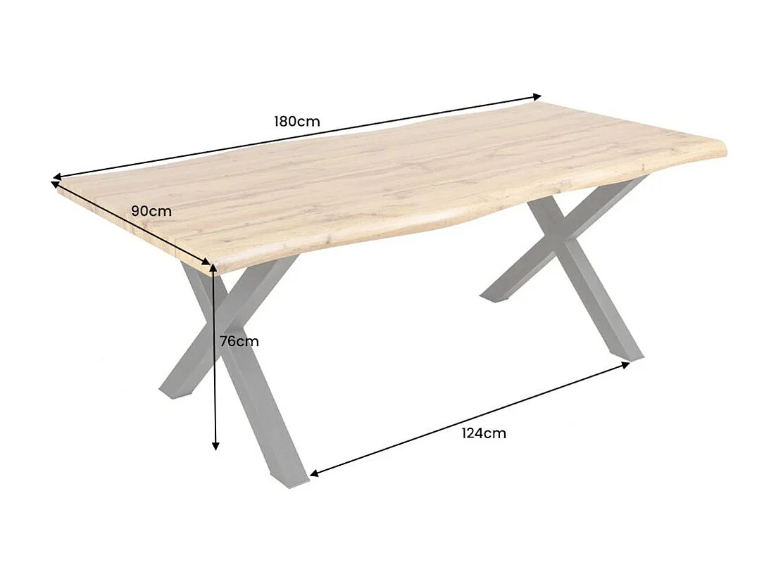 Table RIVET – Rectangulaire 180 cm – Bois et métal – Style industriel