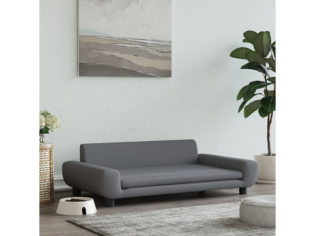 Fien  Lit pour cen gris foncé 100x54x33 cm velours