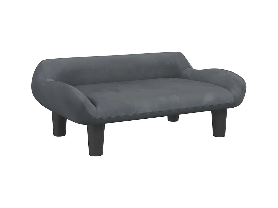 Kessel  Cama para perros de terciopelo gris oscuro 70x40x24 cm