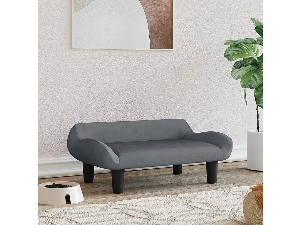 Kessel  Lit pour cen gris foncé 70x40x24 cm velours