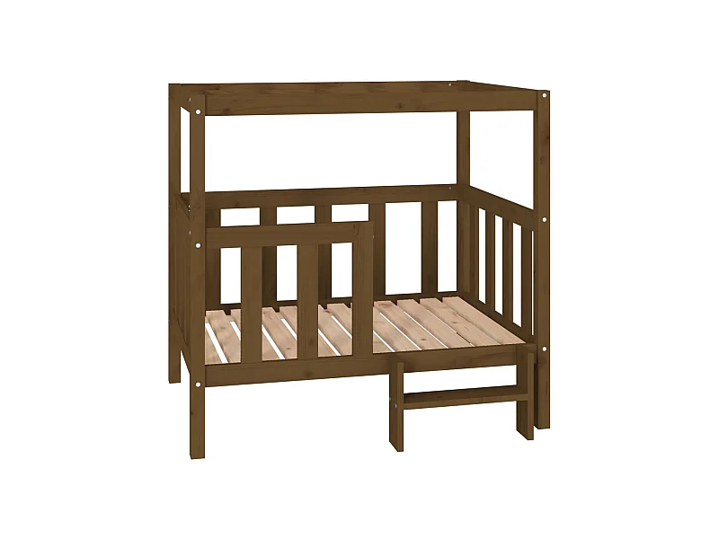 Varyn  Lit pour cen Marron miel 105,5x83,5x100 cm Bois de pin solide