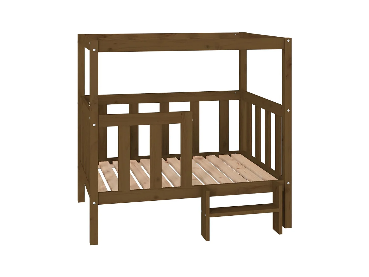 Varyn  Lit pour cen Marron miel 105,5x83,5x100 cm Bois de pin solide