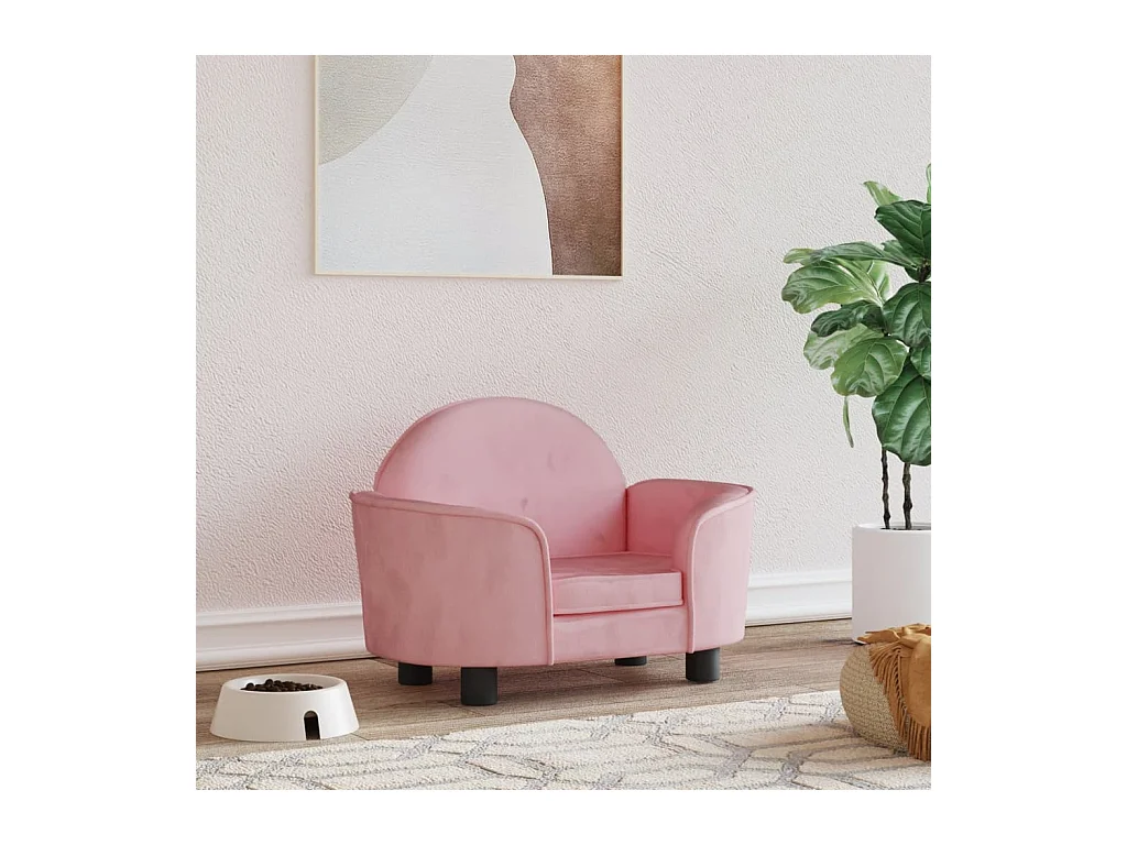 Ware Shoals  Lit pour cen rose 66x40x45 cm velours