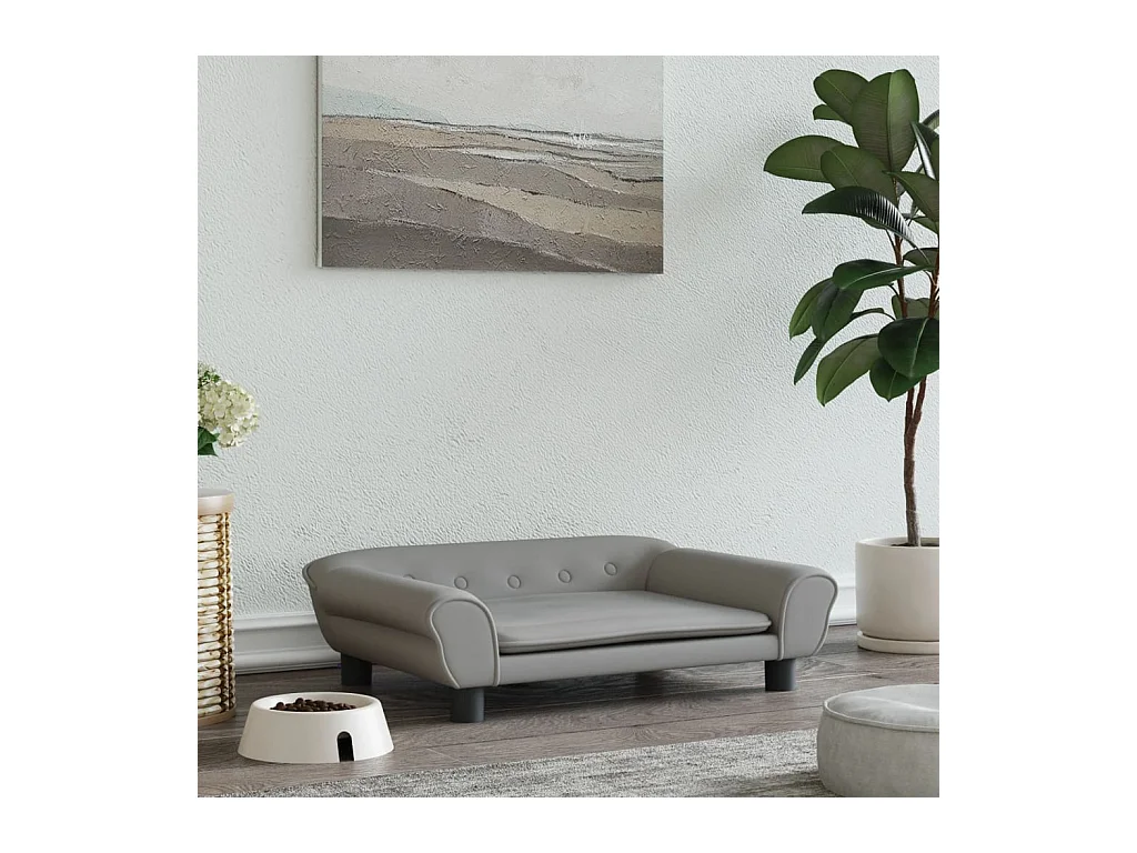 Angeren  Lit pour cen gris clair 70x48x22 cm velours