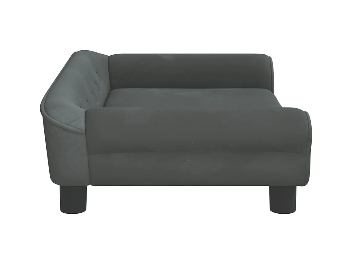 Angeren  Lit pour cen gris foncé 70x48x22 cm velours