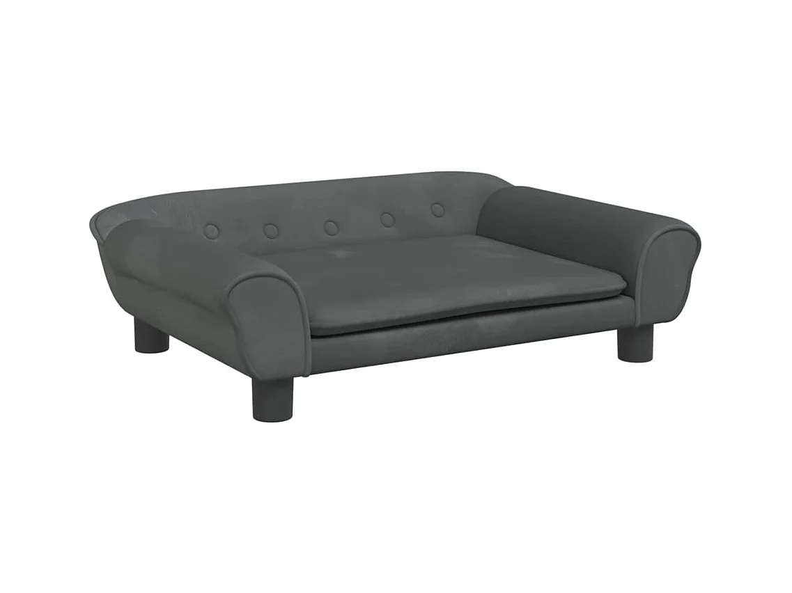 Angeren  Lit pour cen gris foncé 70x48x22 cm velours
