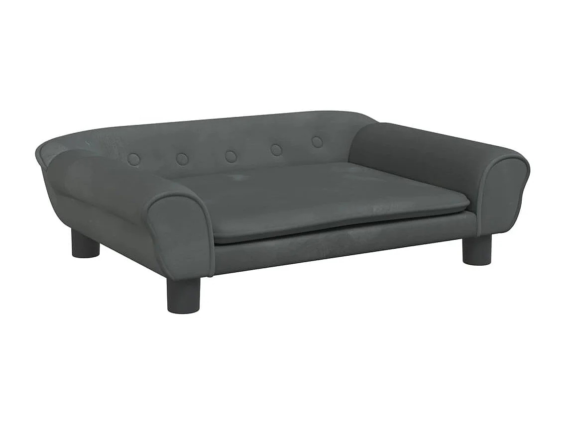 Angeren  Lit pour cen gris foncé 70x48x22 cm velours