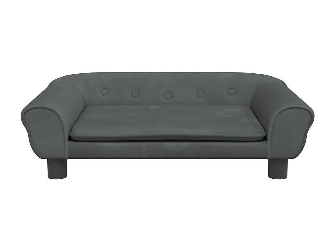 Angeren  Lit pour cen gris foncé 70x48x22 cm velours