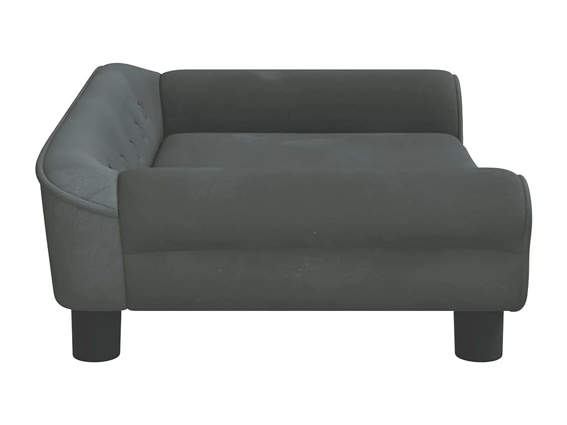 Angeren  Lit pour cen gris foncé 70x48x22 cm velours