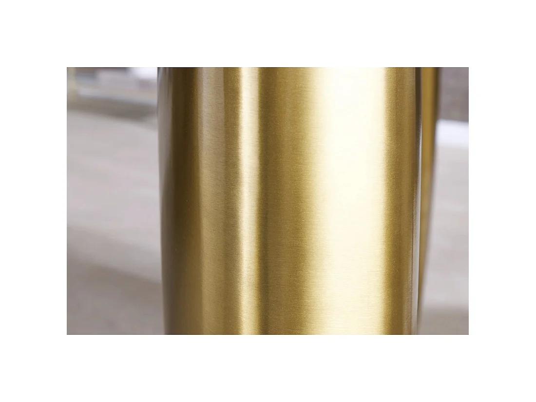 Eettafel NERA - Ovaal 200 cm - Grijs marmeren blad - Gouden metalen poten - Chique stijl