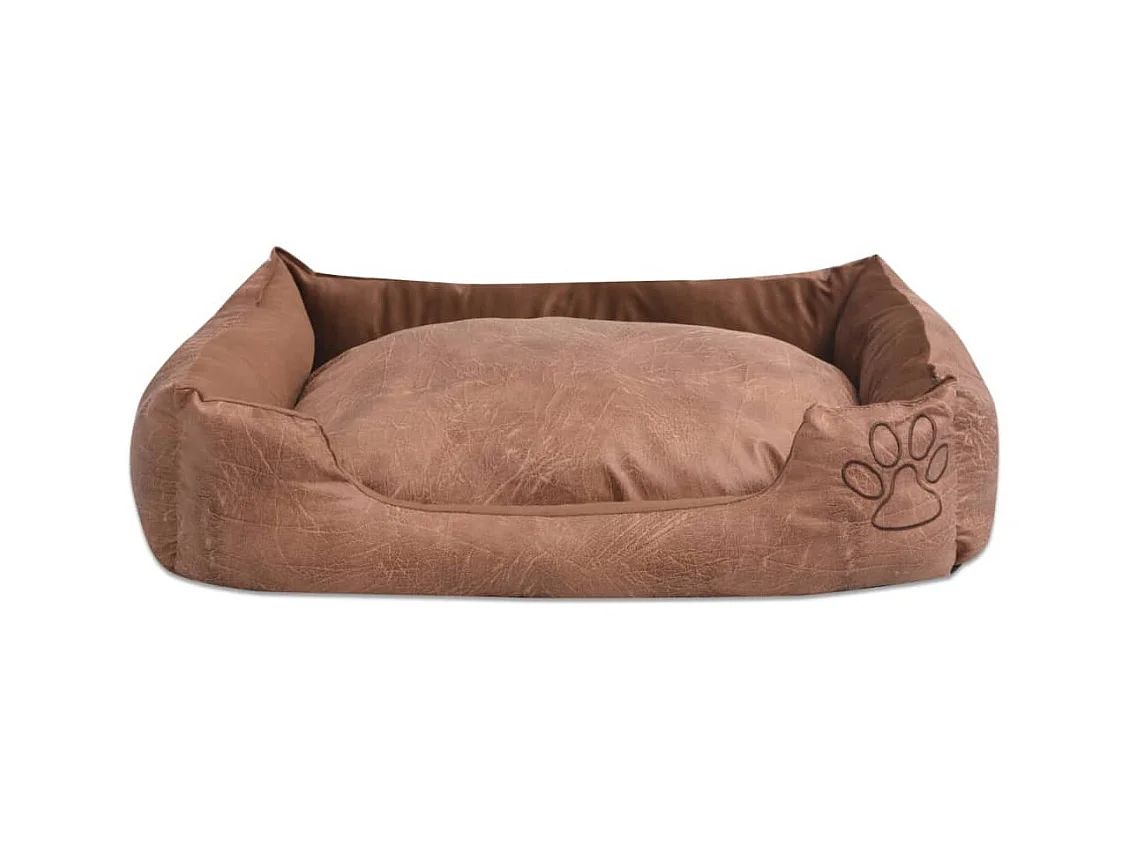 Sioux Falls  Lit pour cens avec coussin Cuir artificiel PU Taille M Beige