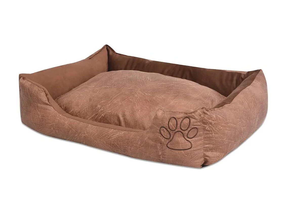 Sioux Falls  Lit pour cens avec coussin Cuir artificiel PU Taille M Beige