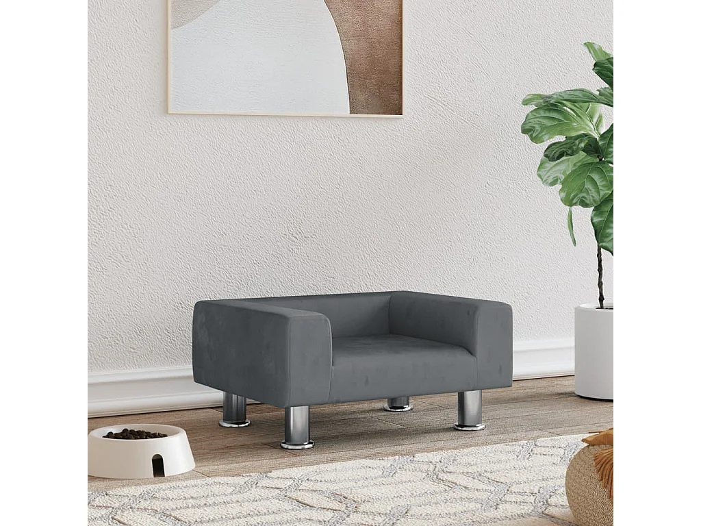 East Providence  Lit pour cen gris foncé 50x40x26,5 cm velours