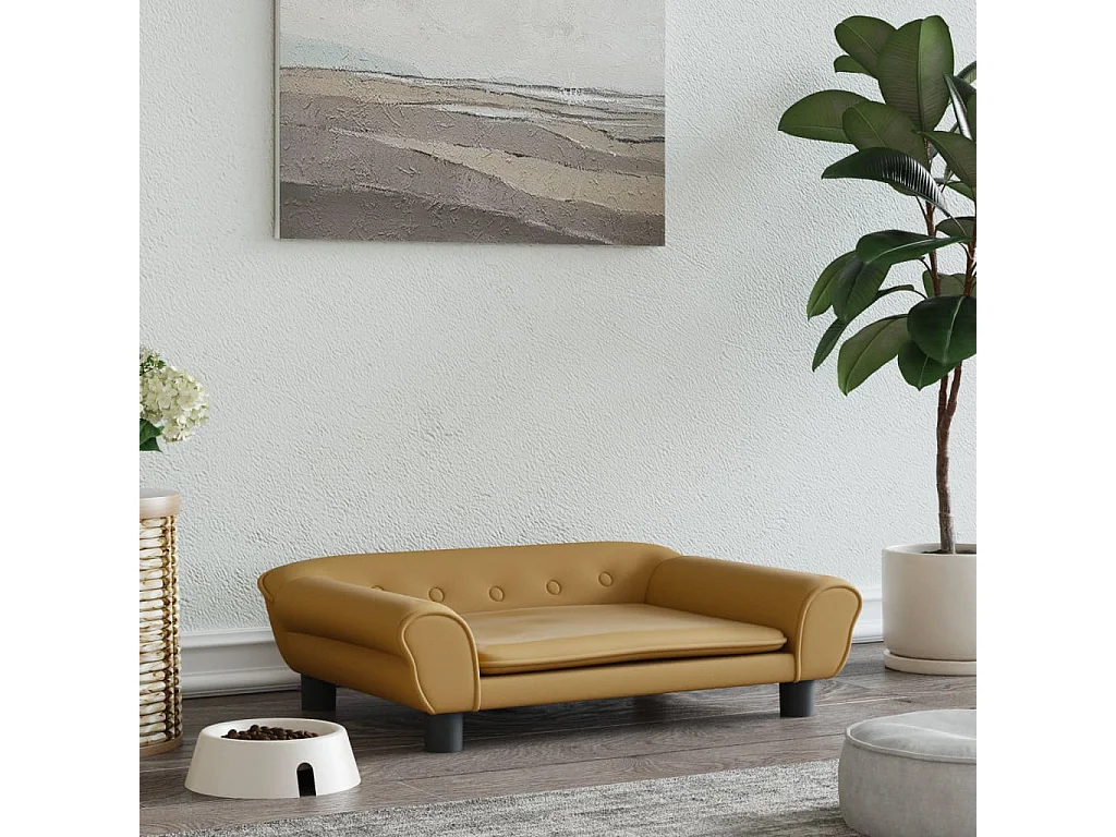 Angeren  Lit pour cen marron 70x48x22 cm velours