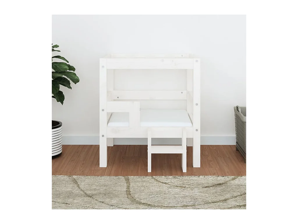 Varyn  Lit pour cen Blanc 55,5x53,5x60 cm Bois de pin solide