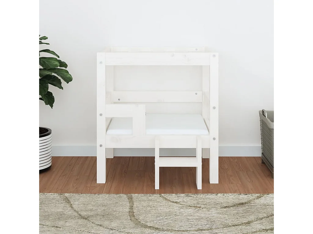 Varyn  Lit pour cen Blanc 55,5x53,5x60 cm Bois de pin solide