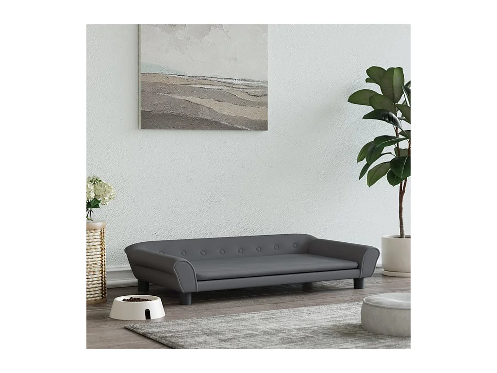 Angeren  Lit pour cen gris foncé 100x50x21 cm velours