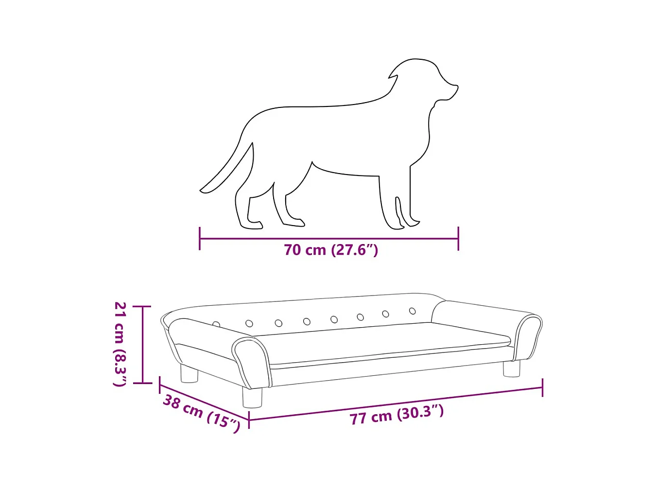 Angeren  Lit pour cen gris foncé 100x50x21 cm velours