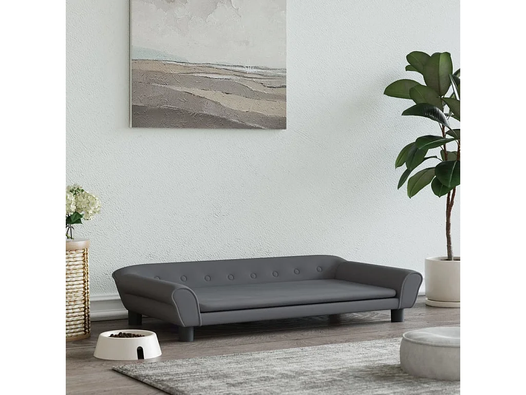 Angeren  Lit pour cen gris foncé 100x50x21 cm velours