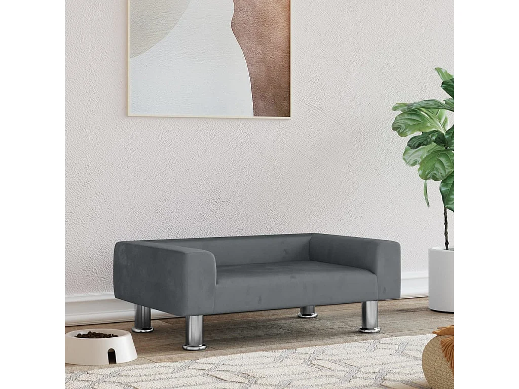 East Providence  Hondenmand 70x45x26,5 cm fluweel donkergrijs