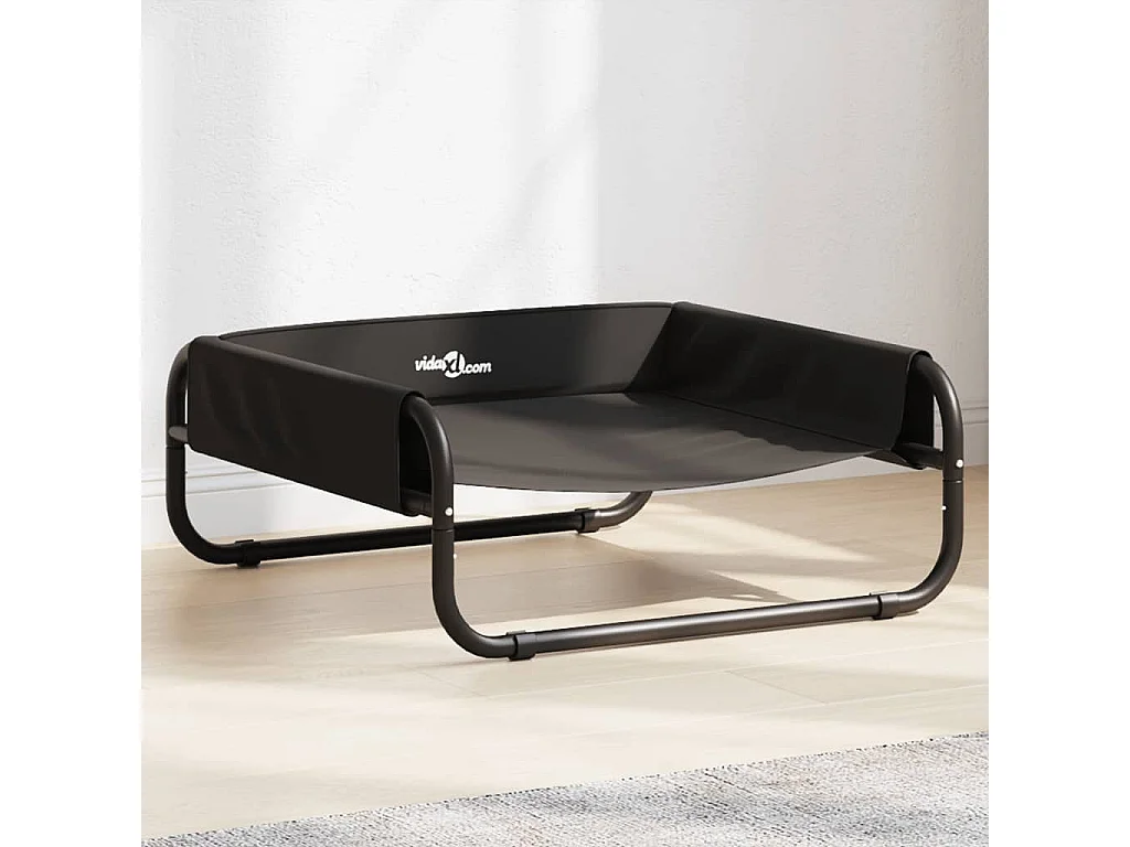 Sophie-Catherine-Marie  Lit surélevé pour cen anthracite tissu Oxford et acier