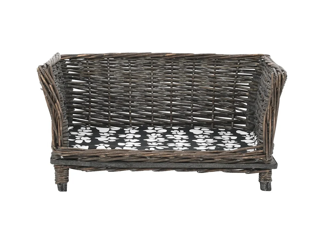 Louis-Léon  Panier pour cens avec coussin Gris 50x33x30 cm Saule l