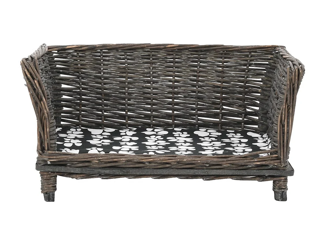 Louis-Léon  Panier pour cens avec coussin Gris 50x33x30 cm Saule l