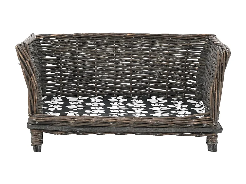 Louis-Léon  Panier pour cens avec coussin Gris 50x33x30 cm Saule l