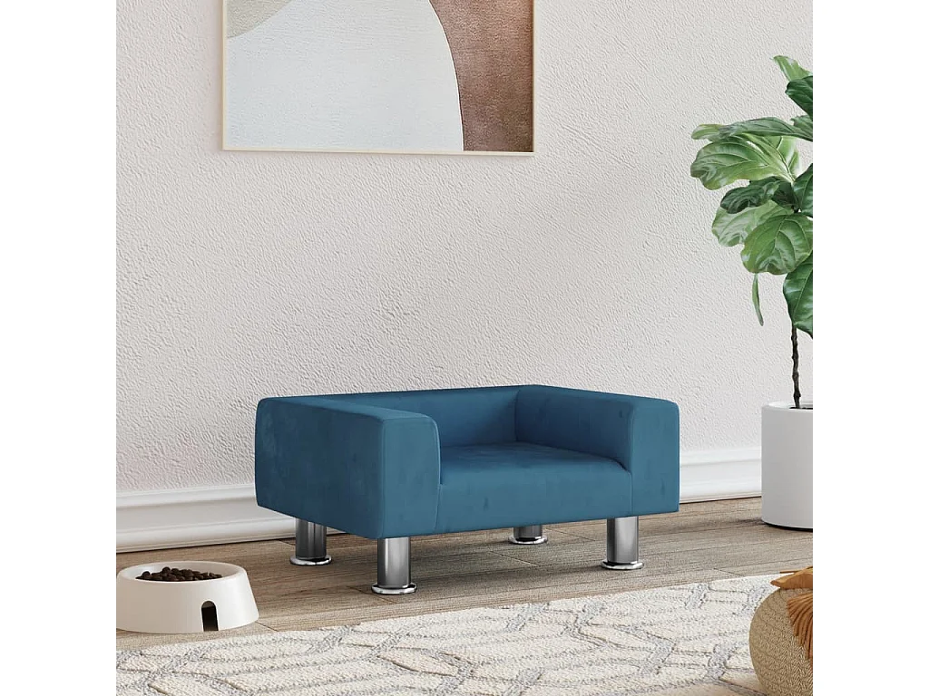 East Providence  Lit pour cen bleu 50x40x26,5 cm velours