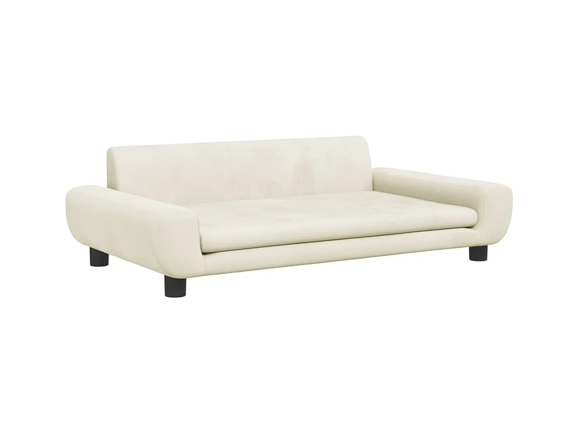 Fien  Hondenmand 100x54x33 cm fluweel crèmekleurig