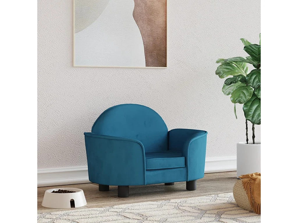 Ware Shoals  Lit pour cen bleu 66x40x45 cm velours