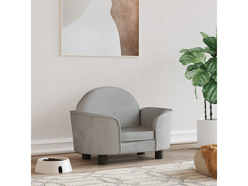 Ware Shoals  Lit pour cen gris clair 66x40x45 cm velours