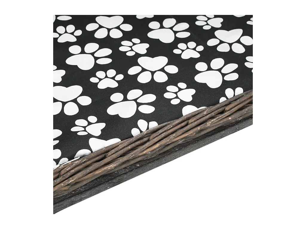 Louis-Léon  Panier pour cens avec coussin Gris 90x54x35 cm Saule l