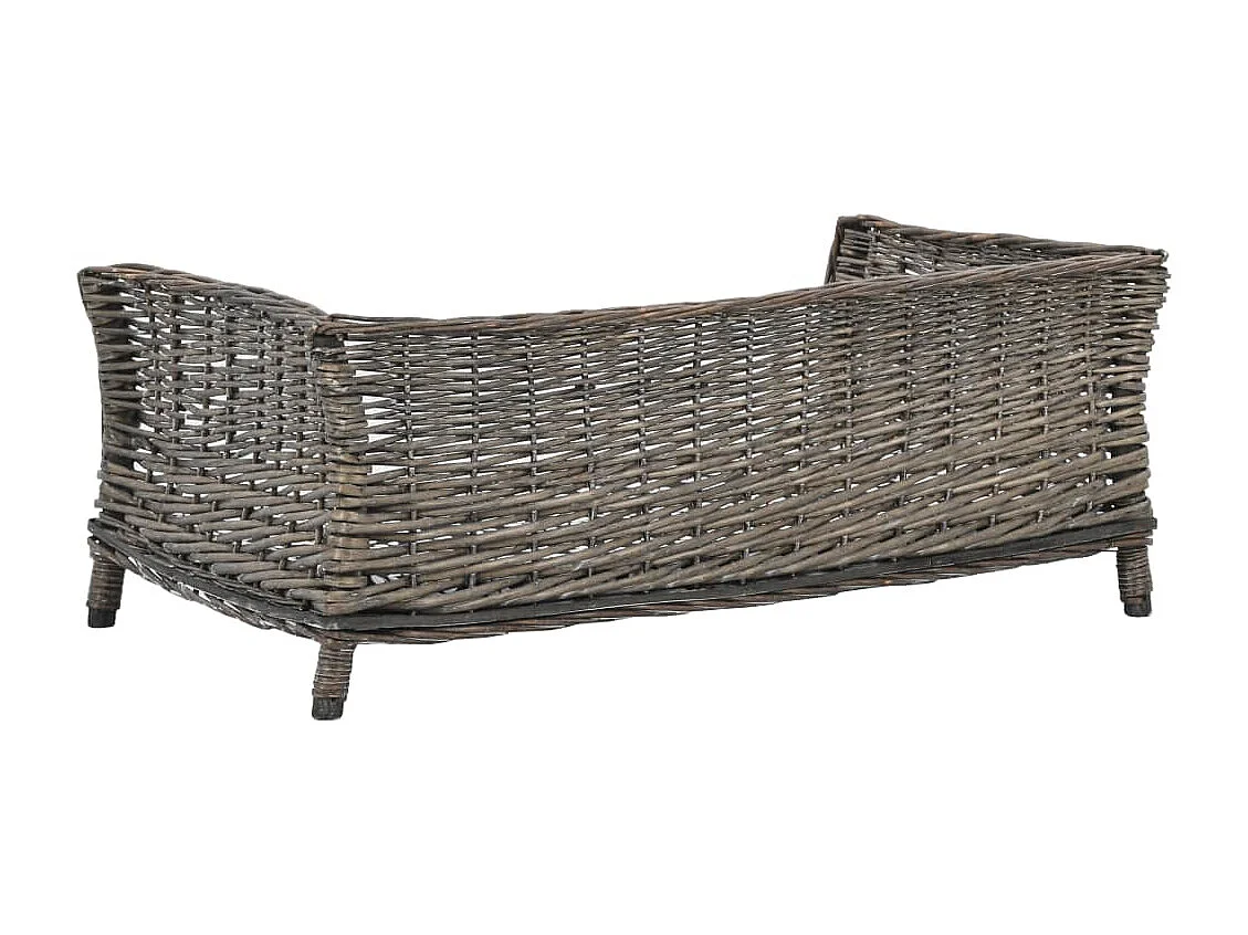 Louis-Léon  Panier pour cens avec coussin Gris 90x54x35 cm Saule l