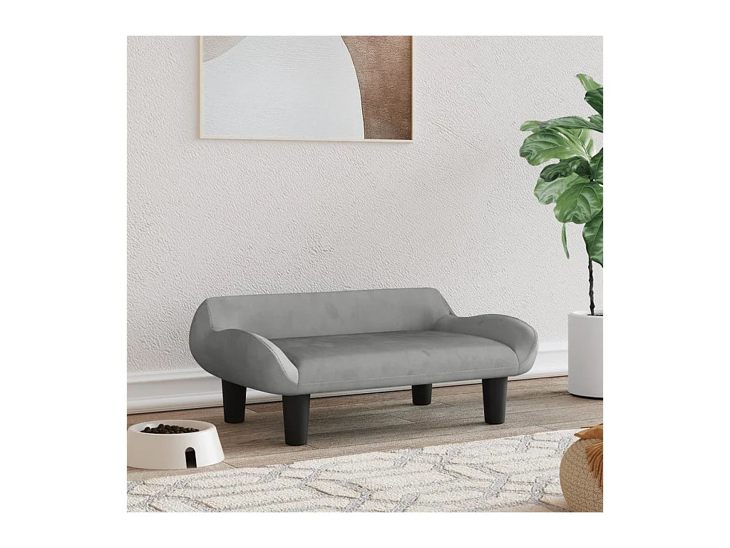 Kessel  Lit pour cen gris clair 70x40x24 cm velours