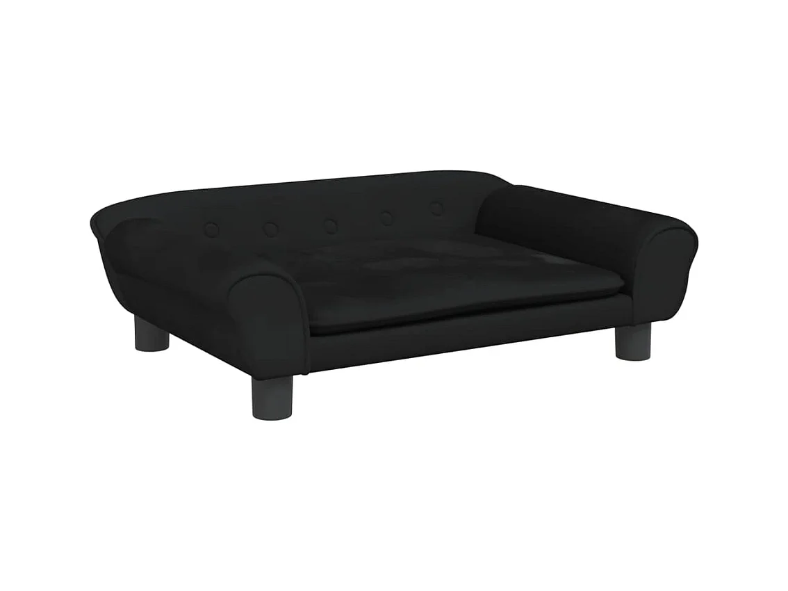 Angeren  Lit pour cen noir 70x48x22 cm velours