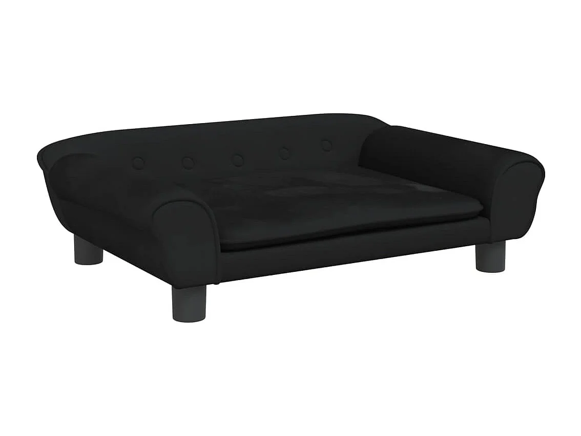 Angeren  Lit pour cen noir 70x48x22 cm velours