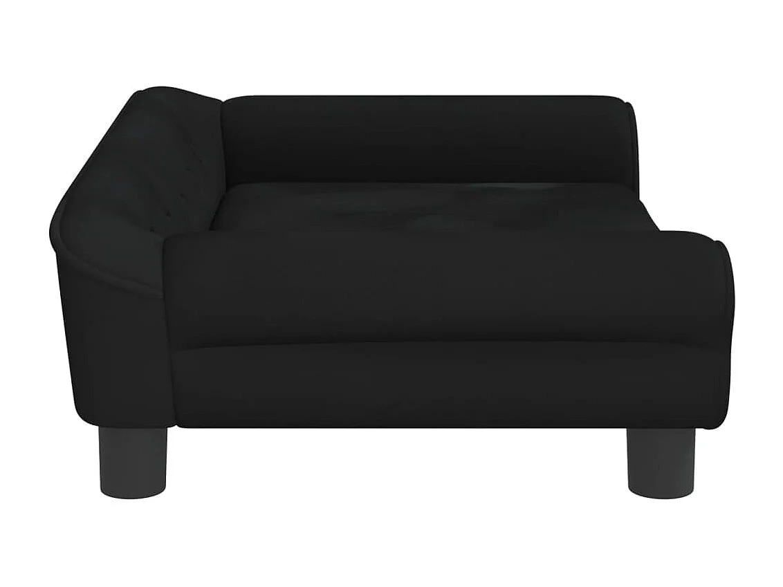 Angeren  Lit pour cen noir 70x48x22 cm velours
