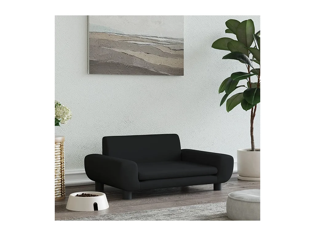 Fien  Lit pour cen noir 70x45x33 cm velours