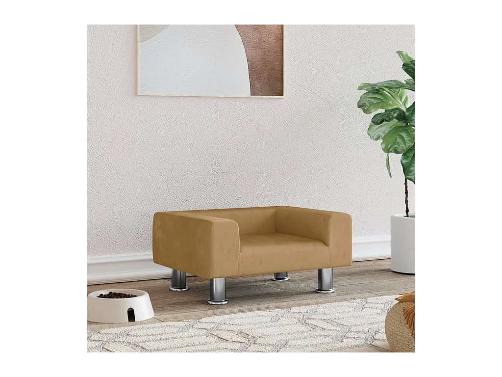 East Providence  Lit pour cen marron 50x40x26,5 cm velours