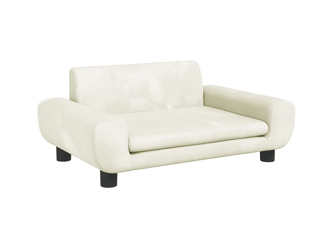 Fien  Hondenmand 70x45x33 cm fluweel crèmekleurig