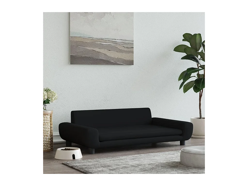 Fien  Lit pour cen noir 100x54x33 cm velours