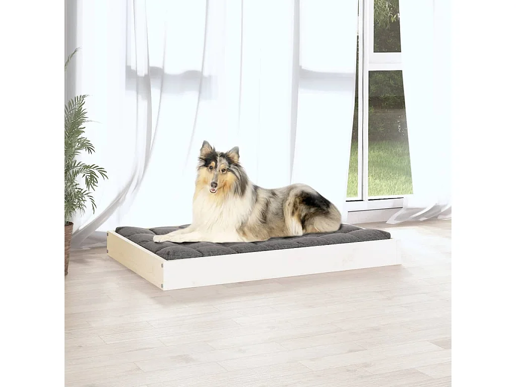 Karlee  Cama para perros madera maciza de pino blanco 91,5x64x9 cm